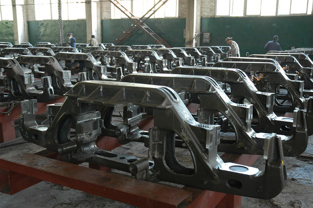 casting bogie side frame of freight wagon